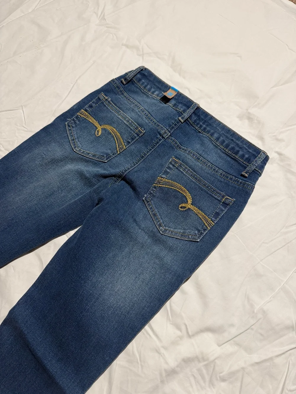 NWT Justice Girls Simply Low Jeggings Jeans Size 10 Regular Wash Distressed Hem
